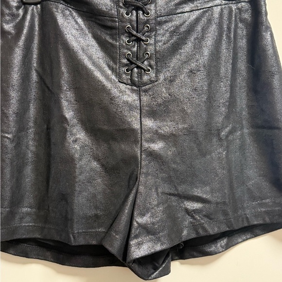 New Faux Leather Black Shorts. Size Small - Picture 4 of 6